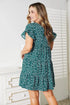 Double Take Short Flounce Sleeve Tiered Dress - Fashorio