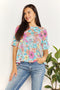 Double Take Floral Round Neck Babydoll Top Floral - Fashorio