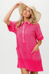 BiBi Dip Dye Mineral Washed Knit Dress FUCHSIA - Fashorio