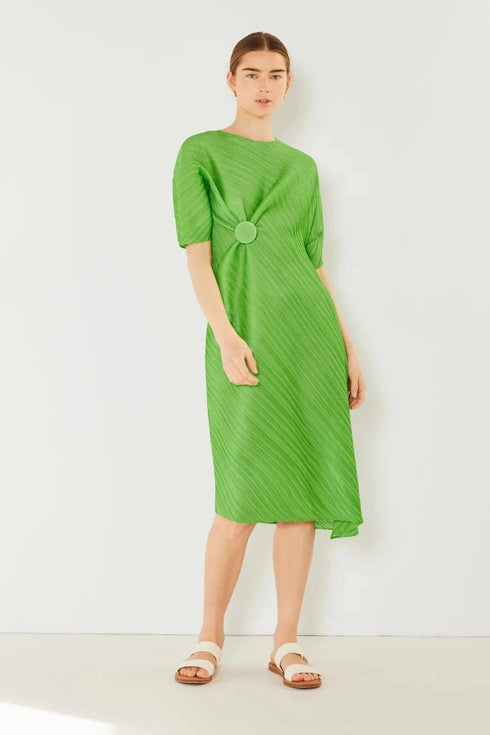 Marina West Swim Pleated Dolman Sleeve Dress Fun Green - Fashorio