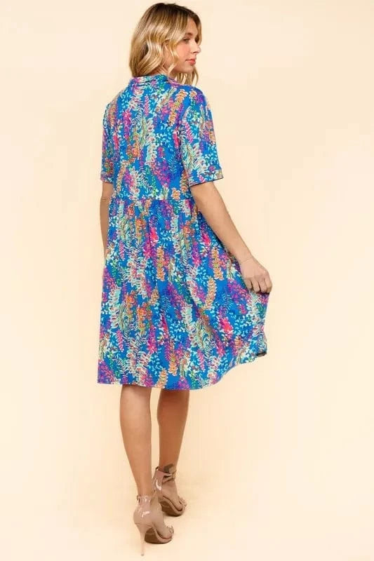 Haptics Johnny Collar Babydoll Dress with Side Pockets - Fashorio