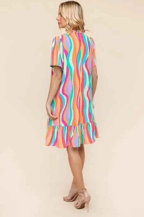 Haptics Tiered Woven Ruffle Hem Dress - Fashorio