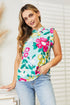 Double Take Floral Print Ruffle Shoulder Blouse Light Green - Fashorio