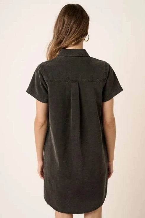 Mittoshop Button Detail Collared Neck Short Sleeve Shirt Dress - Fashorio