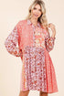 Mittoshop Floral Button Detail Long Sleeve Shirt Dress - Fashorio