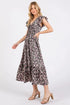 Mittoshop Flower Print Ruffle Cap Sleeve V-neck Midi Dress - Fashorio