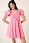 Mittoshop Sweetheart Puff Sleeve Smocked Mini Dress - Fashorio