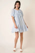 Mittoshop Tassel Tie Plaid Gauze Short Sleeve Mini Dress - Fashorio