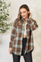 Mandy Plaid Dropped Shoulder Shirt Olive Brown - Fashorio