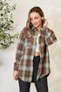 Mandy Plaid Dropped Shoulder Shirt Olive Brown - Fashorio