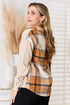 Perfee Plaid Print Dropped Shoulder Shirt - Fashorio
