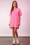 VERY J Plus Size Mineral Washed Knit Shift Mini Dress Pink - Fashorio