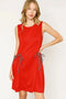 Umgee Round Neck Sleeveless Tank Dress with Pockets Red - Fashorio