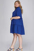 She + Sky Full Size Button Front Frill Tiered Mini Dress Plus Size - Fashorio