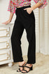 Shiny Pull-On Pants with Pockets - Fashorio