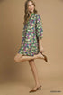 Umgee Boho Floral Balloon Sleeve Mini Dress - Fashorio