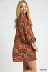 Umgee Boho Mix Paisley Babydoll Dress - Fashorio