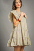 Umgee Floral Ruffled Cap Sleeve Tiered Mini Dress - Fashorio