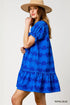 Umgee Heart Pattern Short Sleeve Ruffle Babydoll Dress - Fashorio