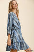 Umgee Tie Dye Ruffled Layered Dress with Elastic Waistband - Fashorio