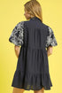 Umgee Tiered Embroidered Puff Sleeve Mini Dress - Fashorio