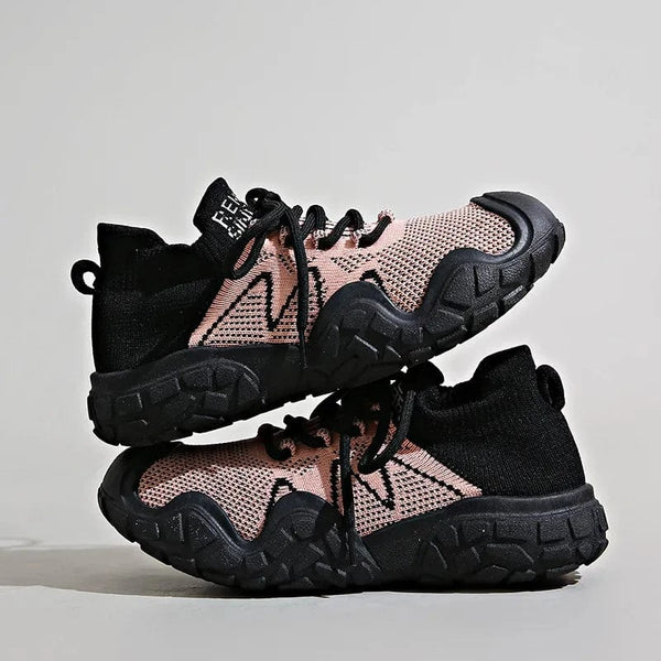 Contrast Mesh Platform Athletic Dusty Pink - Fashorio