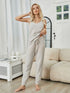 Fashorio Eggshell / S Fuzzy V-Neck Cami and Pants Lounge Set
