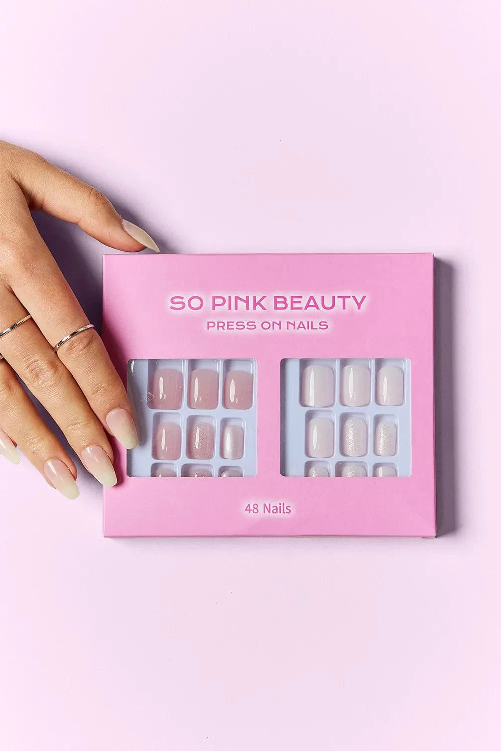 SO PINK BEAUTY Press On Nails 2 Packs Elegance One Size - Fashorio
