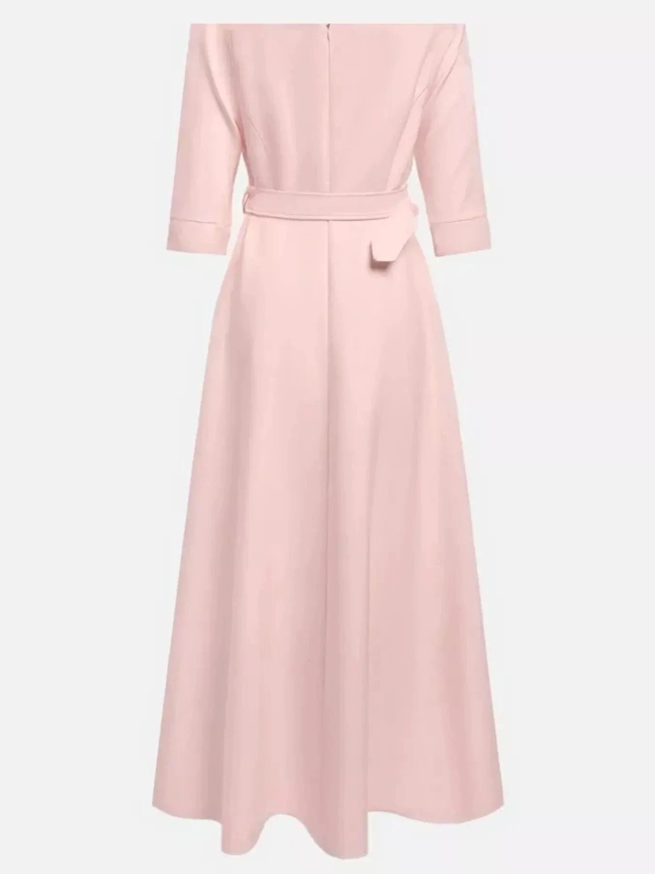 Elegant Off-Shoulder Belted Maxi Dress - Fashorio