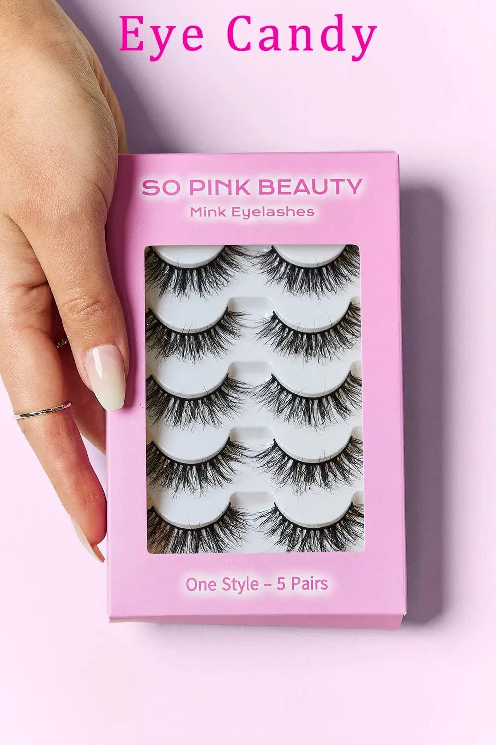 SO PINK BEAUTY Mink Eyelashes 5 Pairs Eye Candy One Size - Fashorio