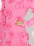 Fashorio Floral Applique Long Sleeve Maxi Dress