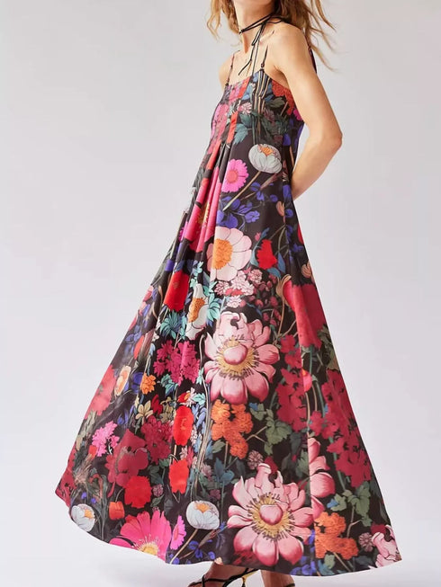 Fashorio Floral Print Sleeveless Maxi Dress