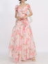Fashorio Floral Ruffled Short Sleeve Maxi Dress
