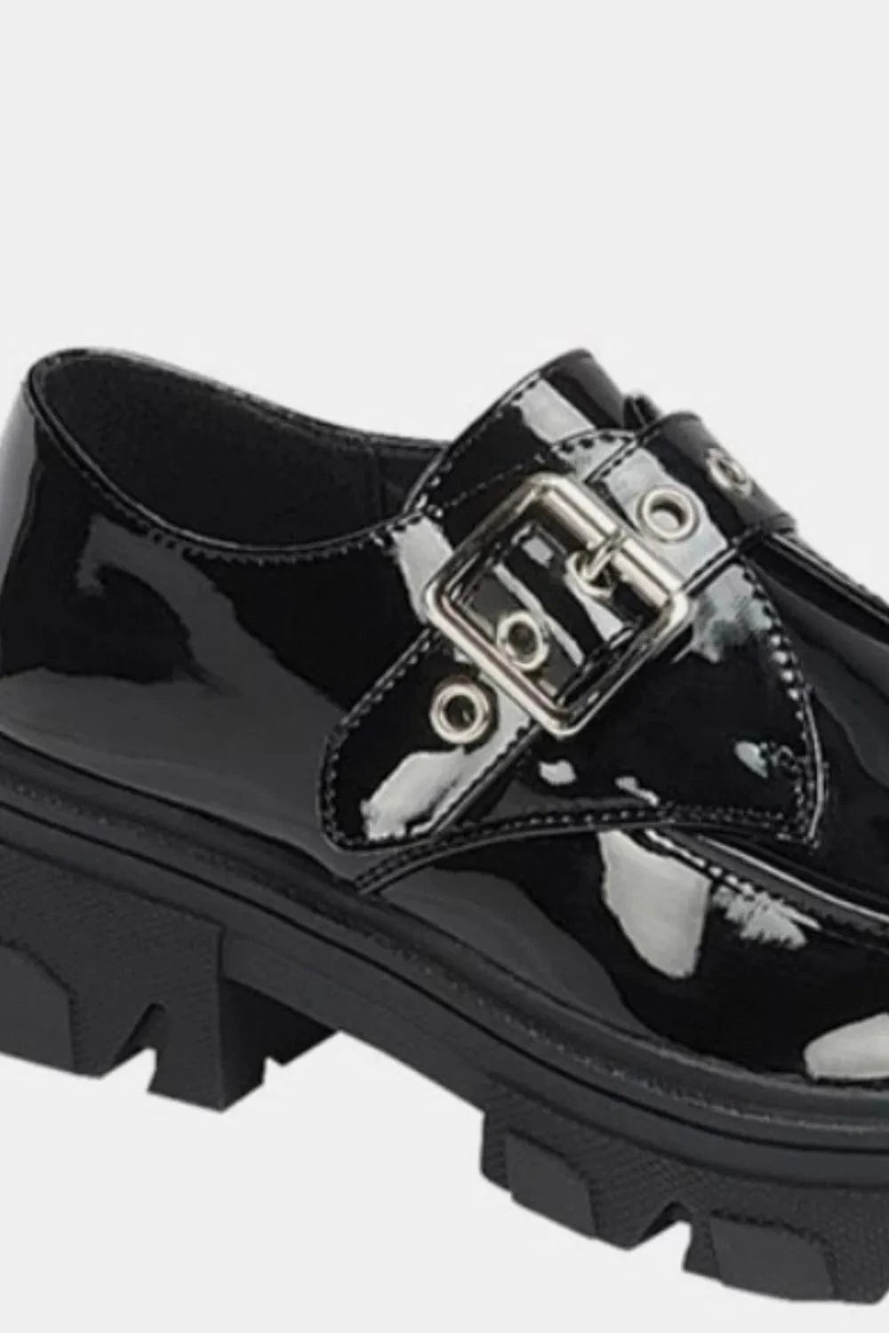 Forever Link Buckled Platform Lug Sole Loafers - Fashorio