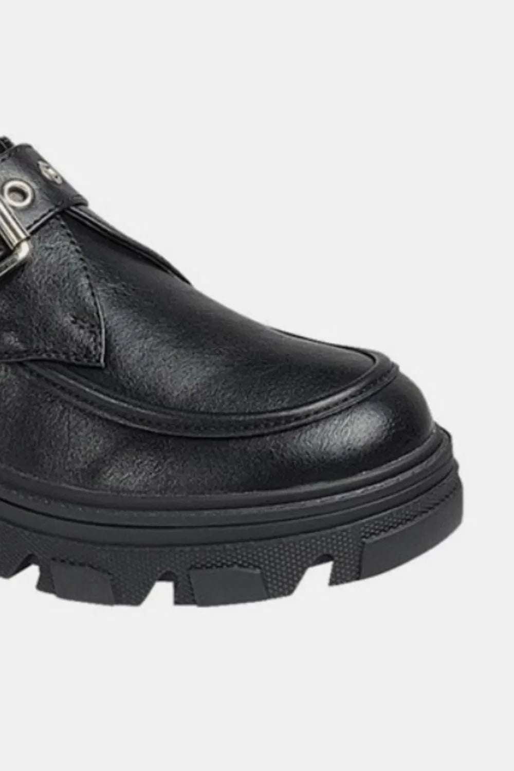 Forever Link Buckled Platform Lug Sole Loafers - Fashorio