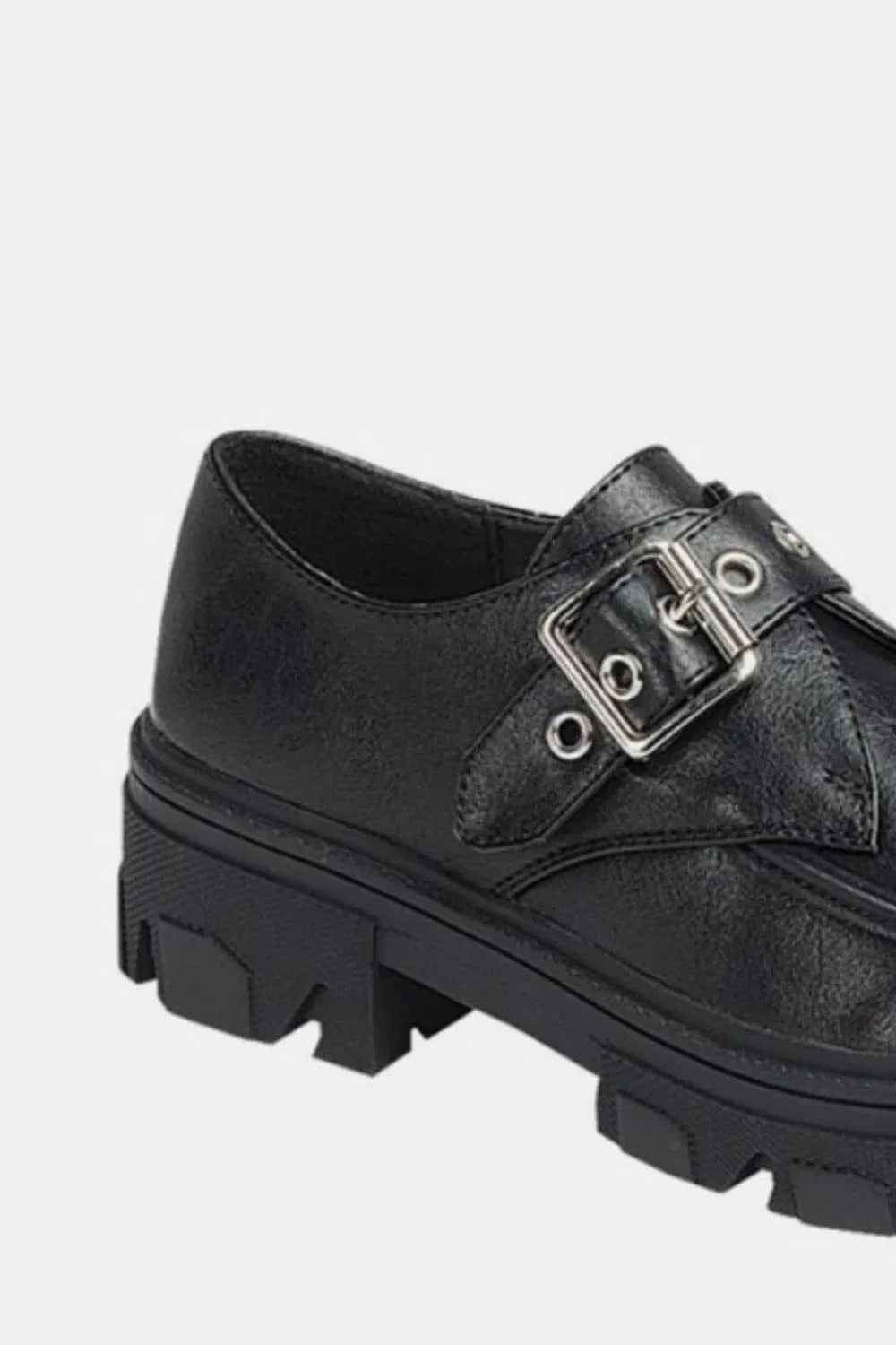 Forever Link Buckled Platform Lug Sole Loafers - Fashorio
