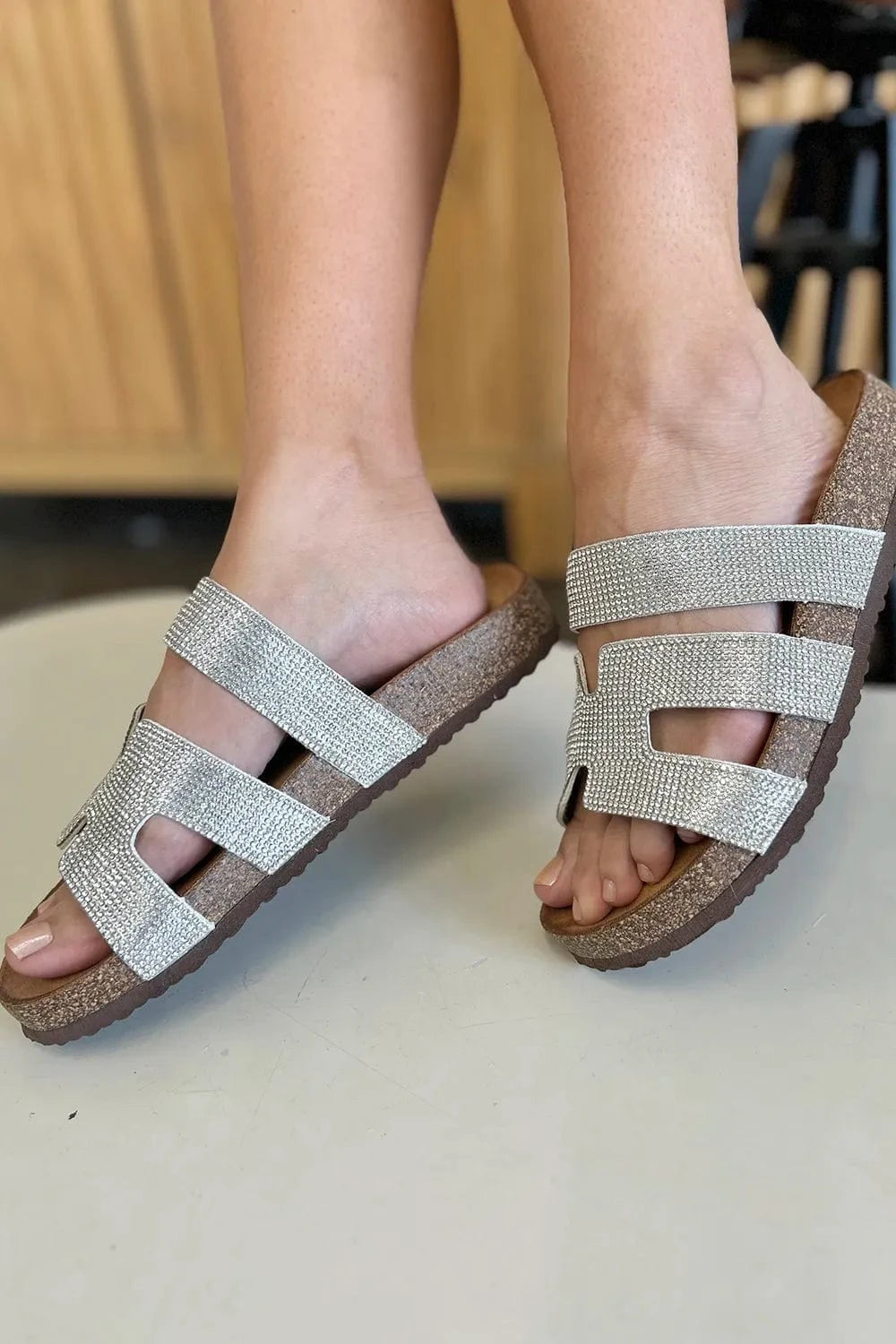 Forever Link Rhinestone Open Toe Sandals - Fashorio