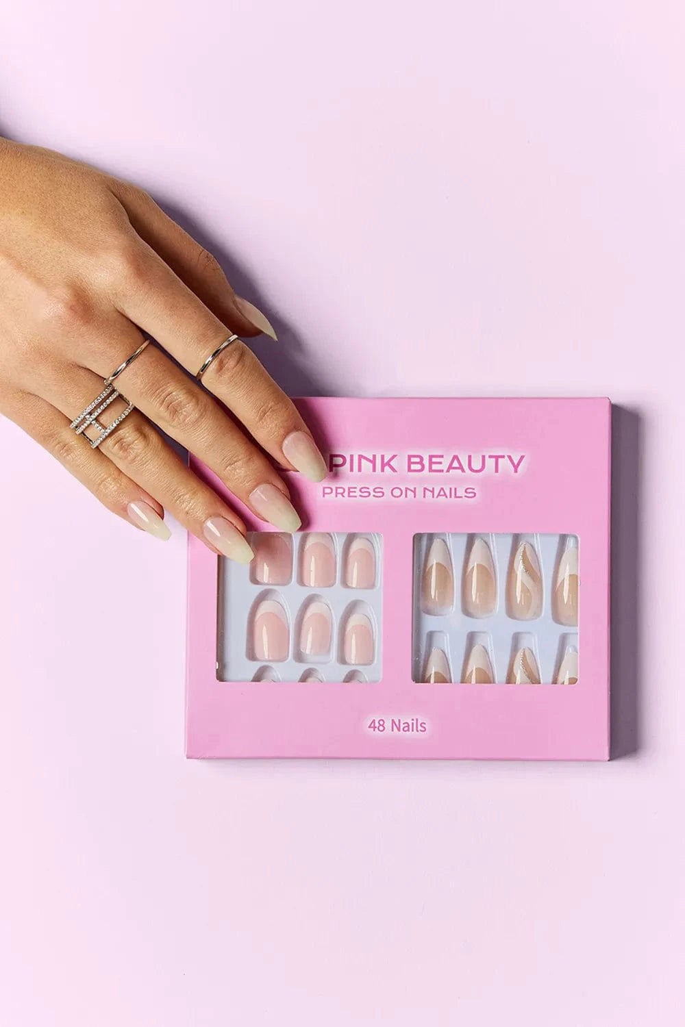 SO PINK BEAUTY Press On Nails 2 Packs French Fantasy One Size - Fashorio