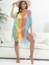 Fashorio Fringe Color Block Scoop Neck Cover Up