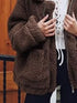 Fashorio Full Size Cozy Fleece Zip Up Jacket Plus Size