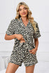 Fashorio Full Size Leopard Short Sleeve Top and Shorts Lounge Set Plus Size