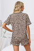 Fashorio Full Size Leopard Short Sleeve Top and Shorts Lounge Set Plus Size