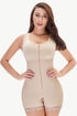 Fashorio Full Size Zip-Up Scoop Neck Lace Trim Shapewear