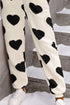 Fashorio Fuzzy Heart Zip Up Hooded Lounge Jumpsuit
