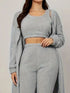 Fashorio Fuzzy Tank Long Sleeve Cardigan and Pants 3-Piece Lounge Set