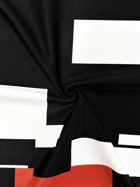 Fashorio Geometric Print Long Sleeve Maxi Dress