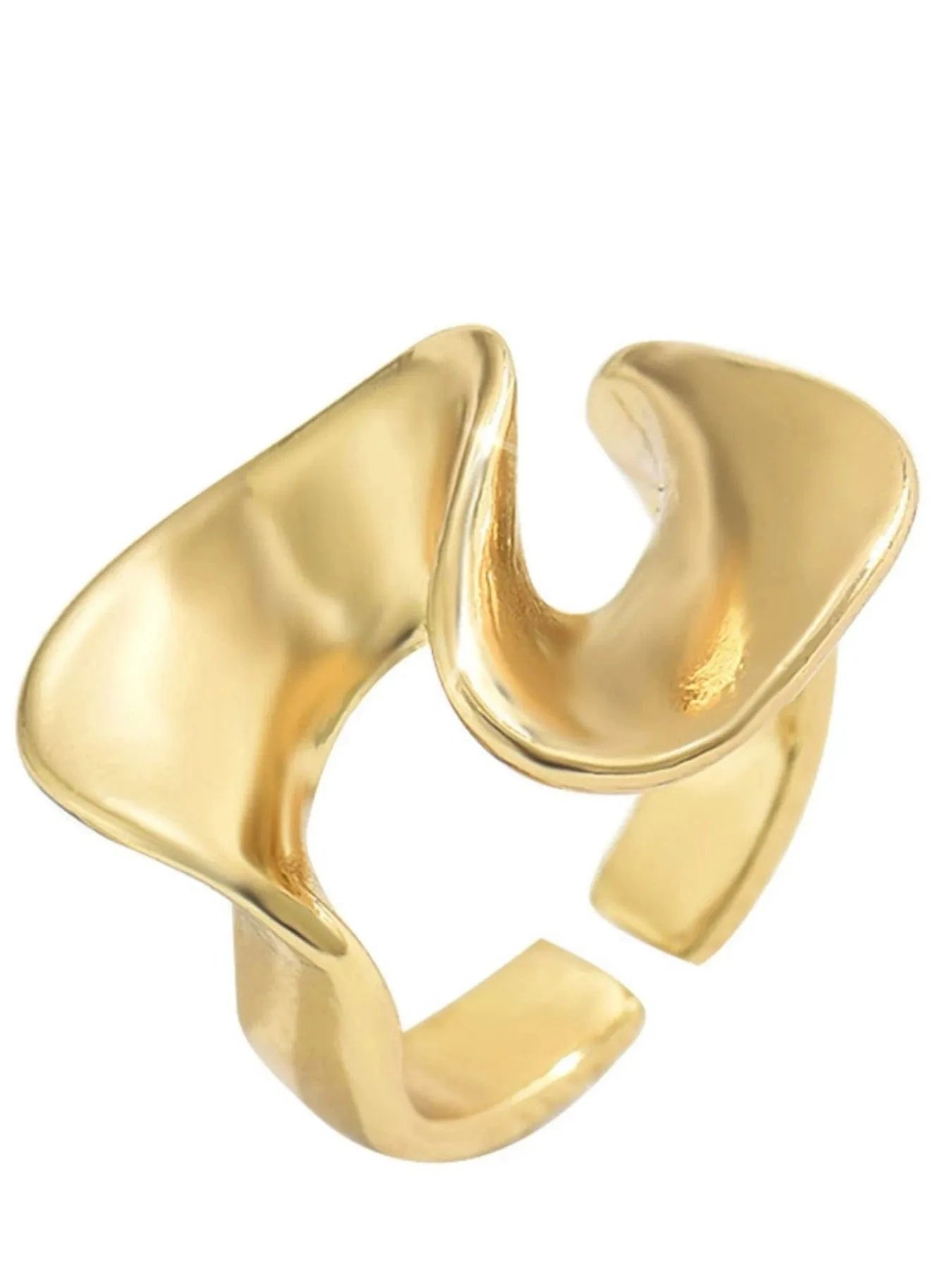 18K Gold-Plated Stainless Steel Geometric Ring - Fashorio