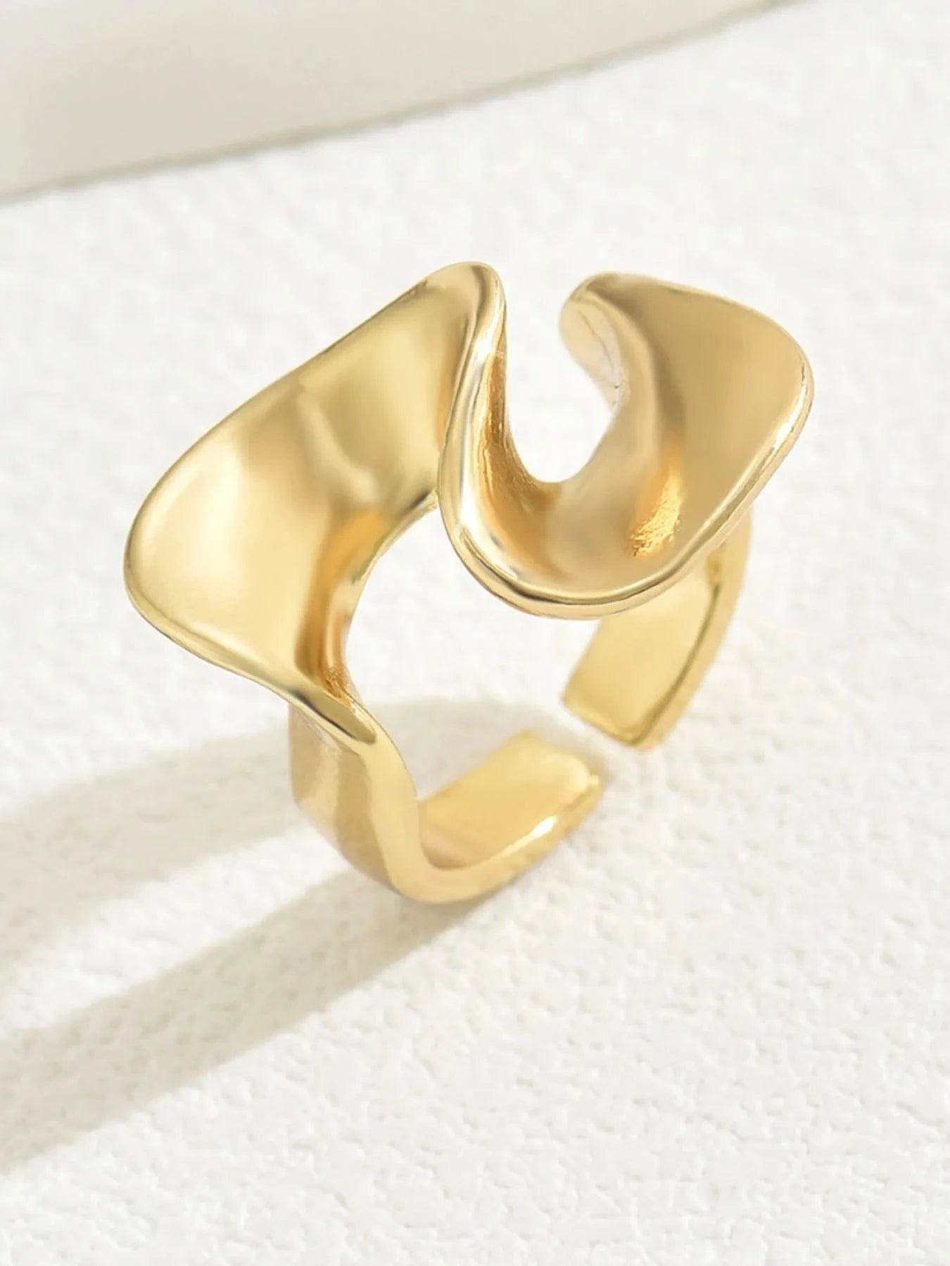 18K Gold-Plated Stainless Steel Geometric Ring - Fashorio