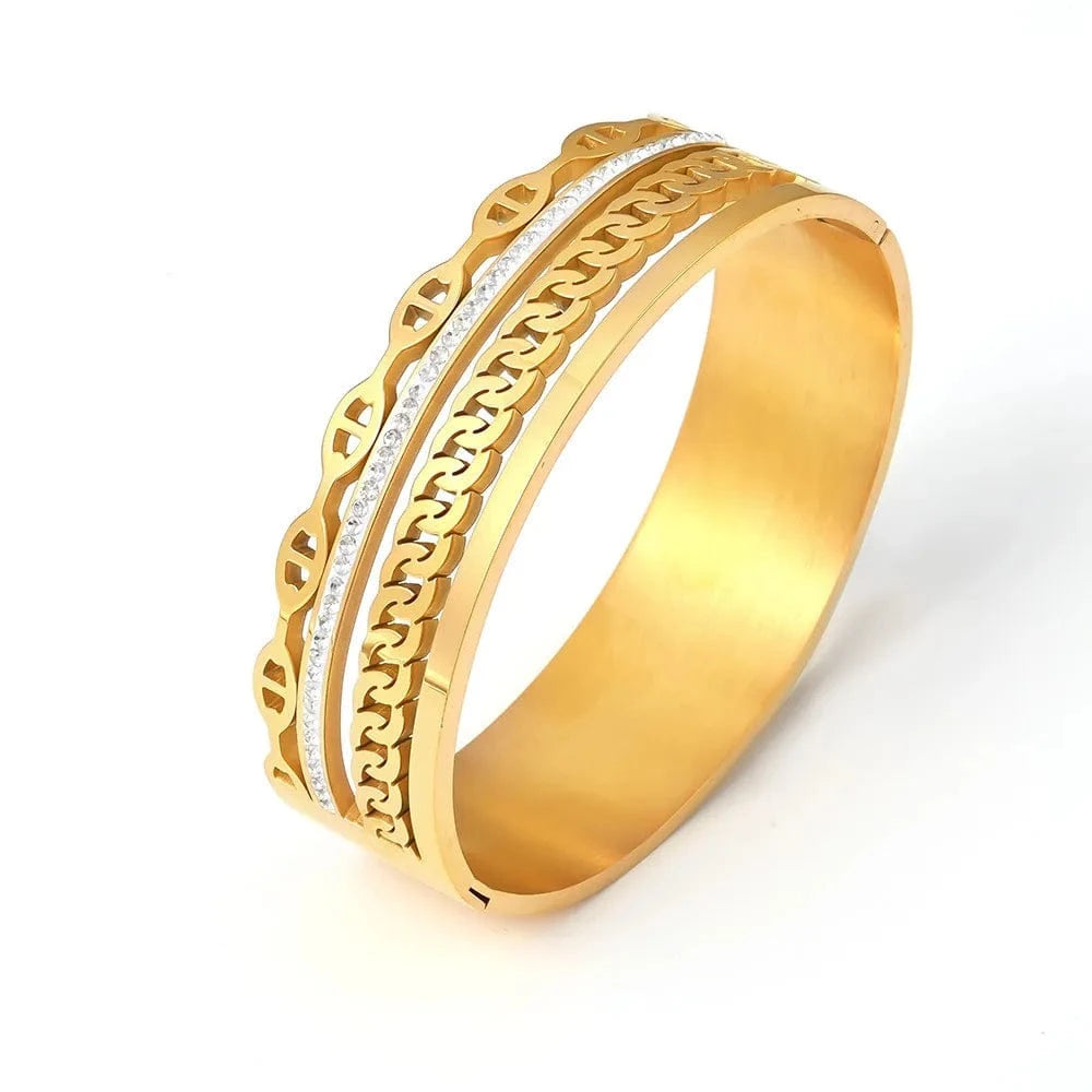 18K Gold-Plated Czech Diamond Bracelet - Fashorio