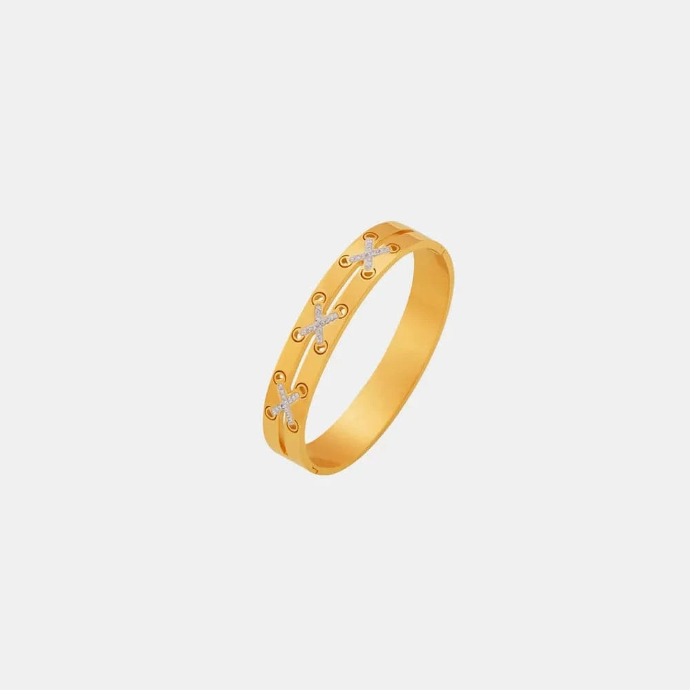 18K Gold-Plated Czech Diamond Bracelet - Fashorio